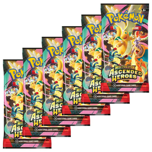 Pre Order: Pokémon TCG: Mega Evolution-Ascended Heroes Booster Bundle (6 Packs)