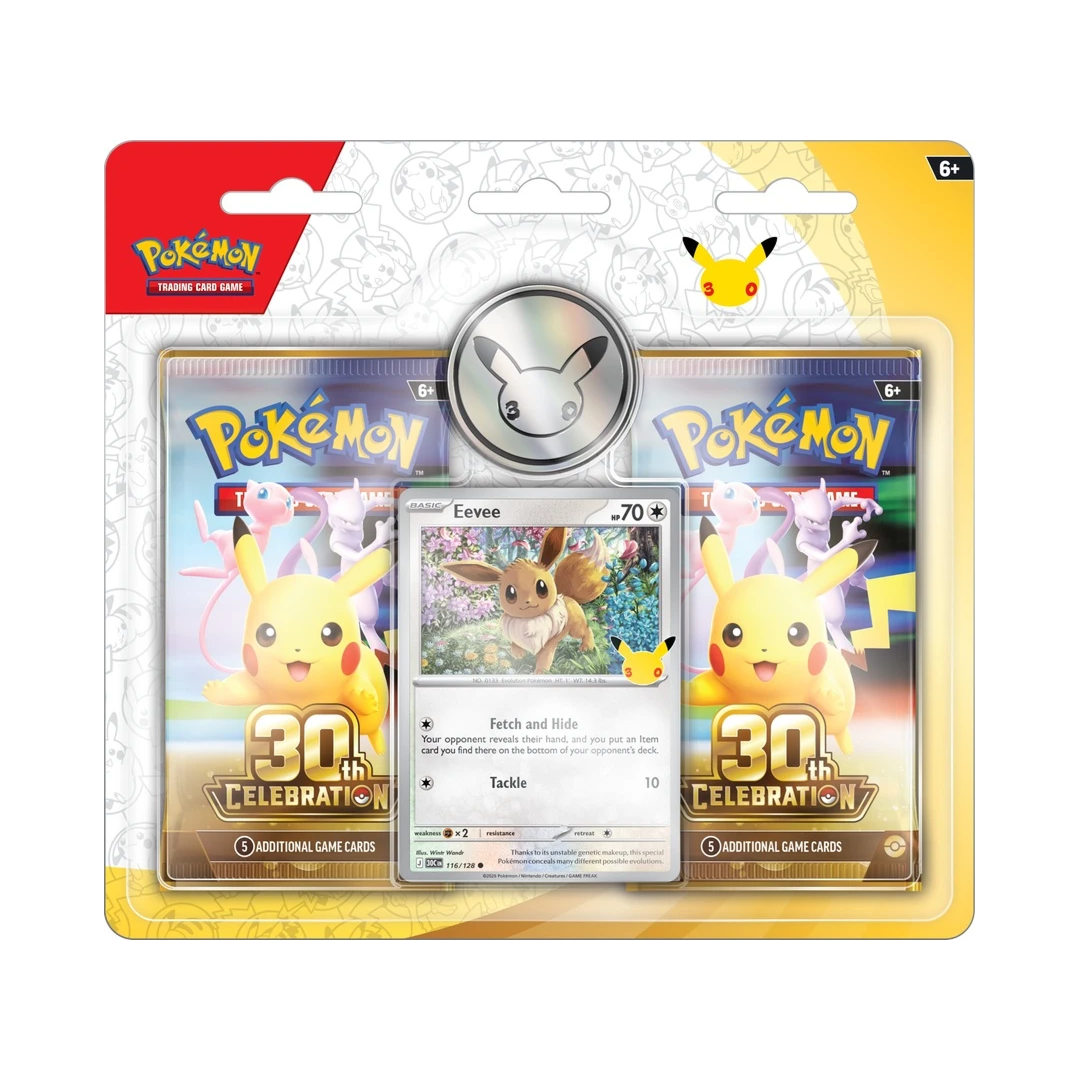 Pokémon TCG: 30th Anniversary Celebrations Eevee Double Blister (Presale)